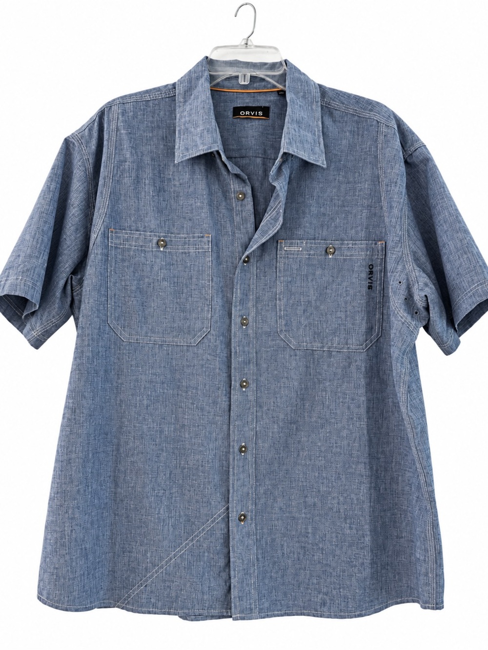 Orvis Men’s XL Blue Short Sleeve Utility Fishing Shirt
